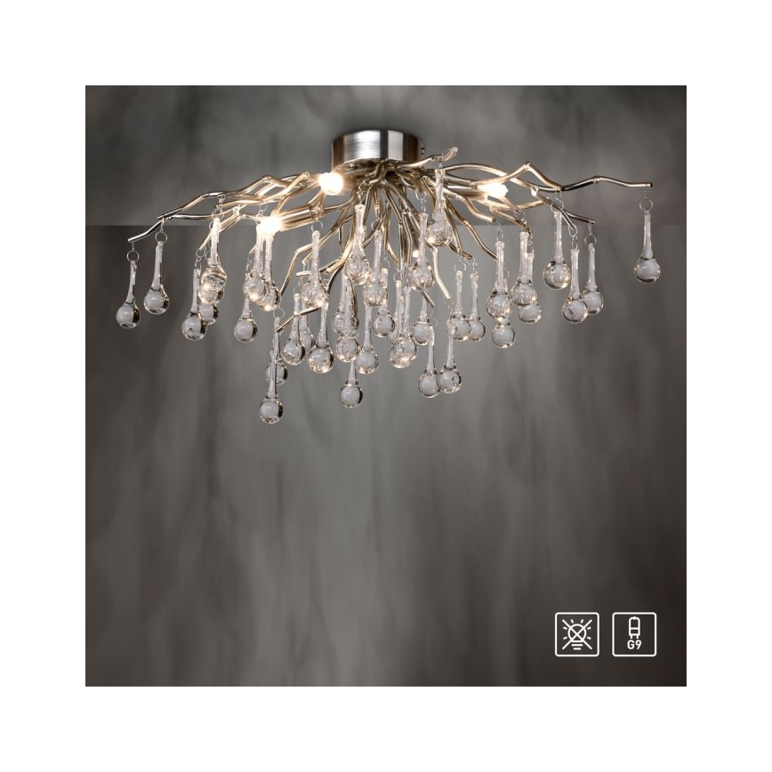 Paul Neuhaus 8090-55 - Полилей за повърхностен монтаж ICICLE 4xG9/40W/230V 30x60 см лъскав хром