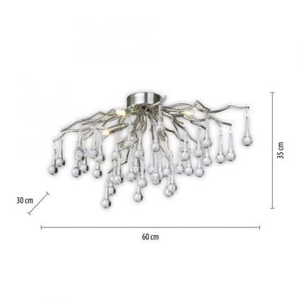 Paul Neuhaus 8090-55 - Полилей за повърхностен монтаж ICICLE 4xG9/40W/230V 30x60 см лъскав хром