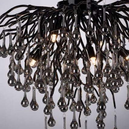 Paul Neuhaus 8091-18 - Плафонен полилей ICICLE 9xG9/40W/230V Ø 50 см черен