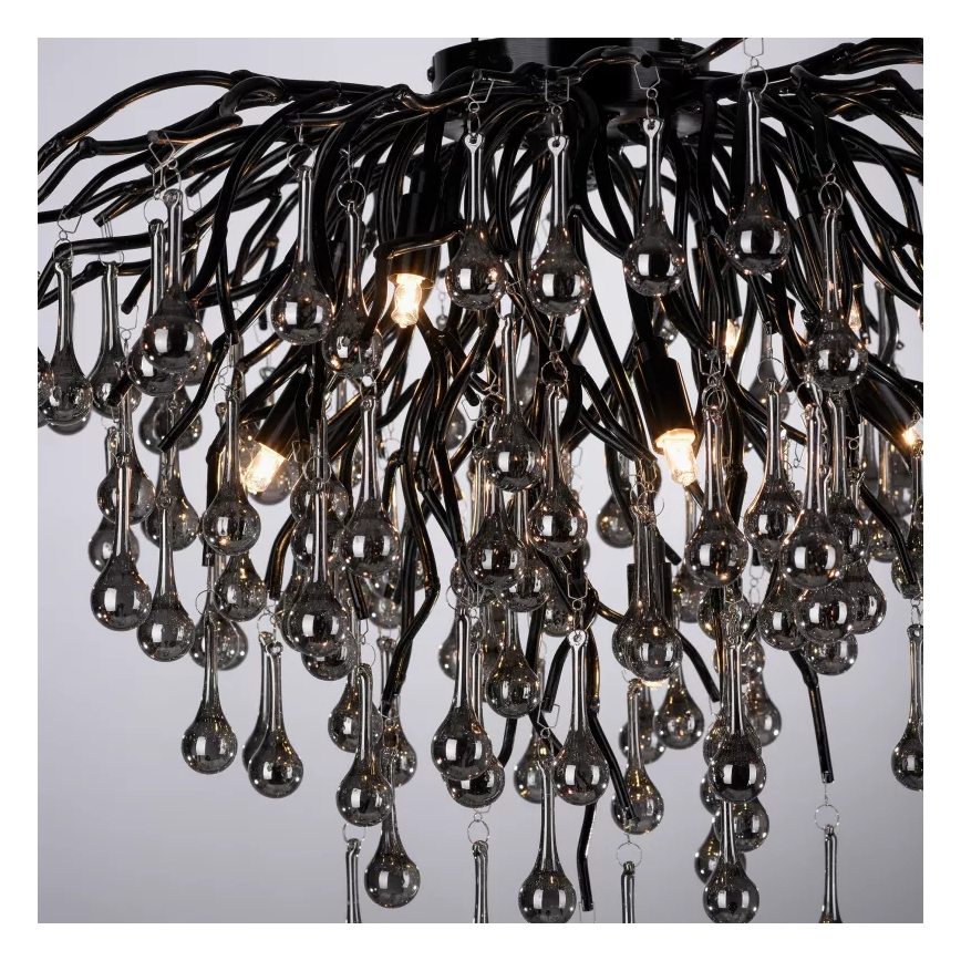 Paul Neuhaus 8091-18 - Плафонен полилей ICICLE 9xG9/40W/230V Ø 50 см черен