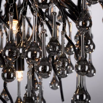 Paul Neuhaus 8091-18 - Плафонен полилей ICICLE 9xG9/40W/230V Ø 50 см черен