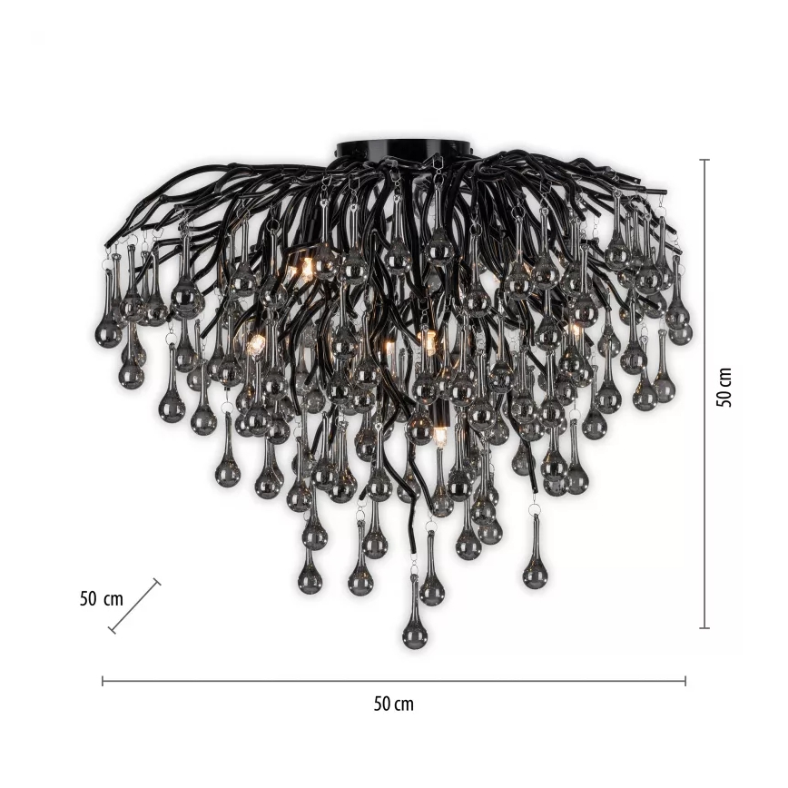Paul Neuhaus 8091-18 - Плафонен полилей ICICLE 9xG9/40W/230V Ø 50 см черен