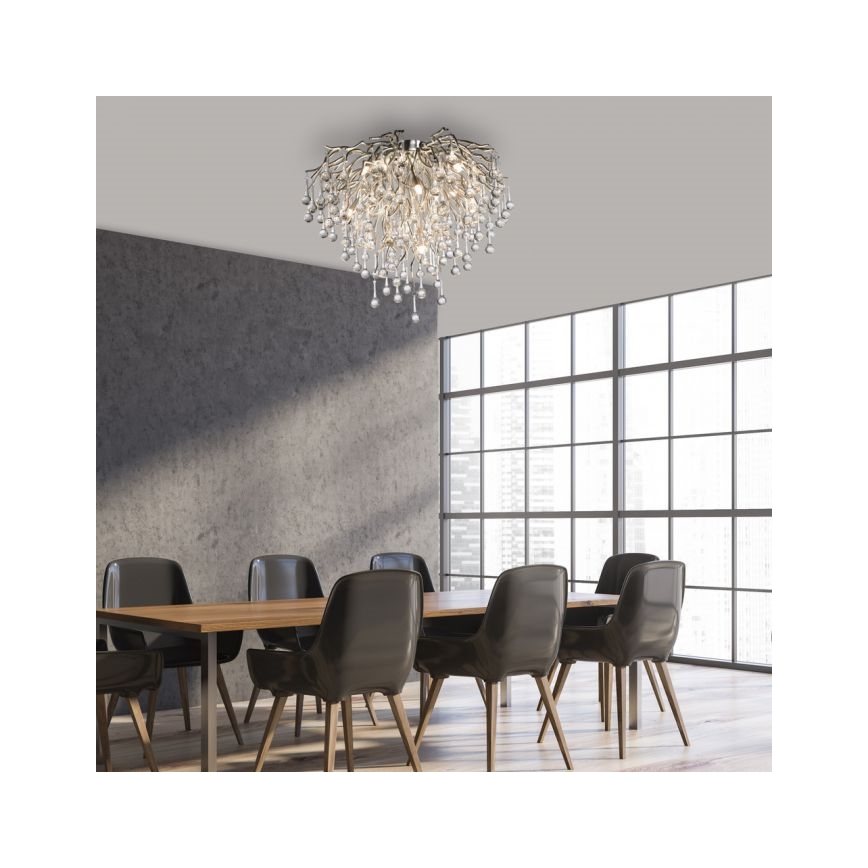 Paul Neuhaus 8091-55 - Полилей за повърхностен монтаж ICICLE 9xG9/40W/230V