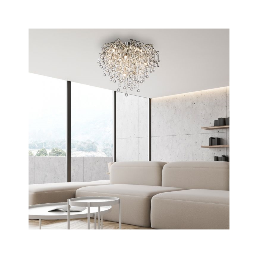 Paul Neuhaus 8091-55 - Полилей за повърхностен монтаж ICICLE 9xG9/40W/230V Ø 50 см лъскав хром