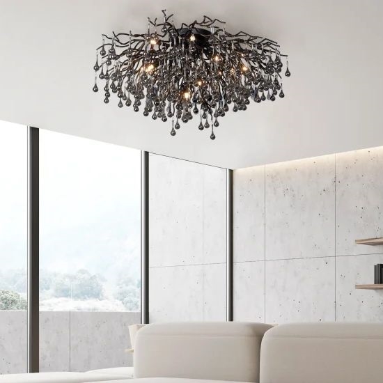 Paul Neuhaus 8092-18 - Повърхностно монтиран полилей ICICLE 14xG9/40W/230V, диаметър 100 см, черен