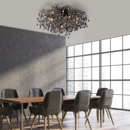 Paul Neuhaus 8092-18 - Повърхностно монтиран полилей ICICLE 14xG9/40W/230V, диаметър 100 см, черен