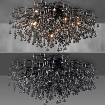 Paul Neuhaus 8092-18 - Повърхностно монтиран полилей ICICLE 14xG9/40W/230V, диаметър 100 см, черен