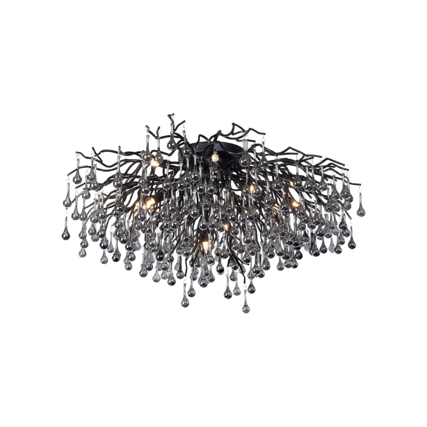 Paul Neuhaus 8092-18 - Повърхностно монтиран полилей ICICLE 14xG9/40W/230V, диаметър 100 см, черен