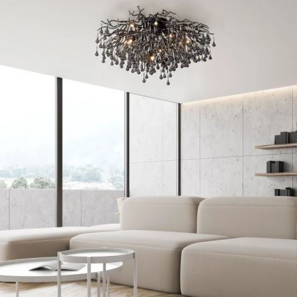 Paul Neuhaus 8092-18 - Повърхностно монтиран полилей ICICLE 14xG9/40W/230V, диаметър 100 см, черен