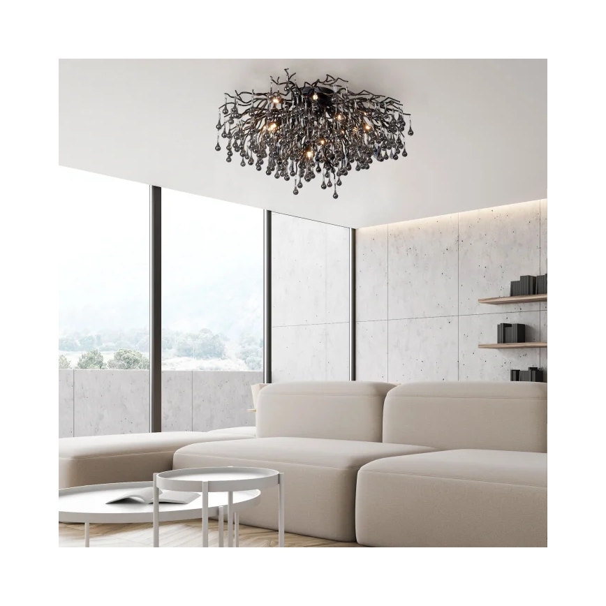 Paul Neuhaus 8092-18 - Повърхностно монтиран полилей ICICLE 14xG9/40W/230V, диаметър 100 см, черен