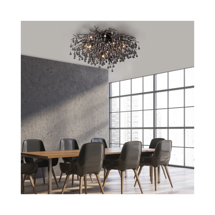 Paul Neuhaus 8092-18 - Повърхностно монтиран полилей ICICLE 14xG9/40W/230V, диаметър 100 см, черен