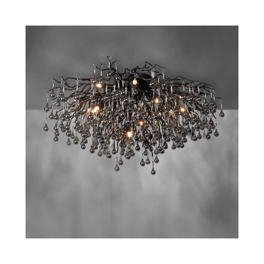 Paul Neuhaus 8092-18 - Повърхностно монтиран полилей ICICLE 14xG9/40W/230V, диаметър 100 см, черен