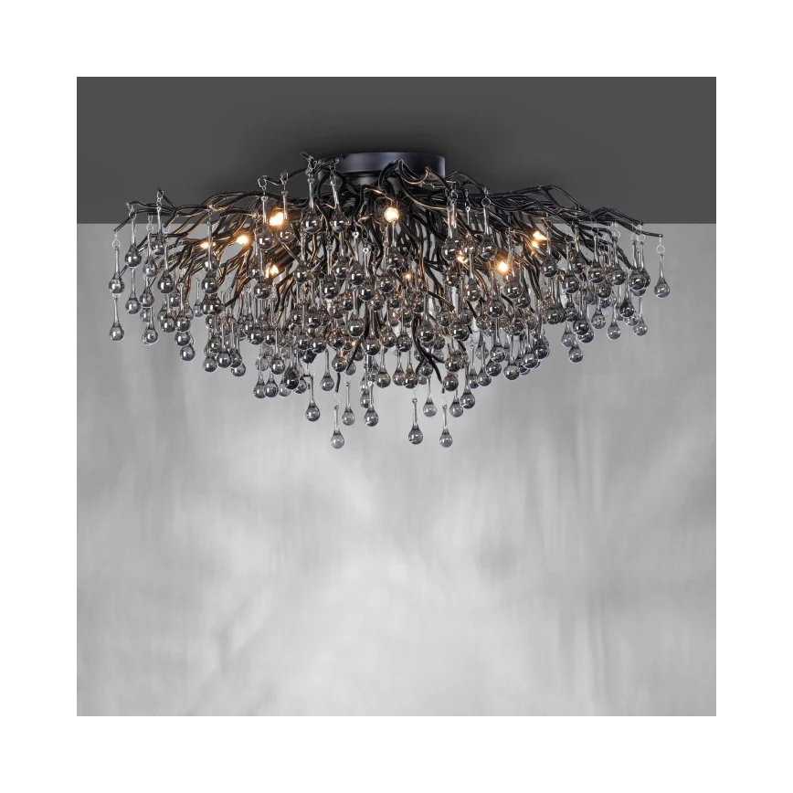 Paul Neuhaus 8092-18 - Повърхностно монтиран полилей ICICLE 14xG9/40W/230V, диаметър 100 см, черен