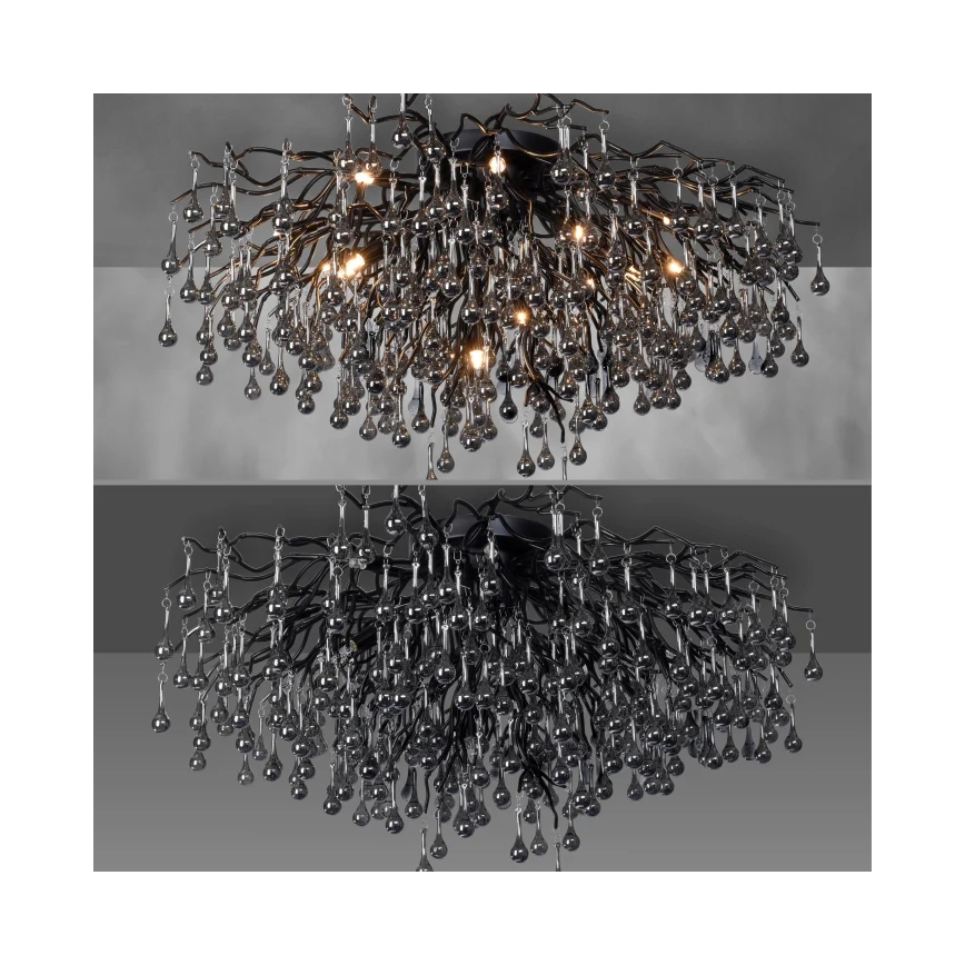 Paul Neuhaus 8092-18 - Повърхностно монтиран полилей ICICLE 14xG9/40W/230V, диаметър 100 см, черен