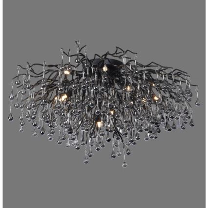 Paul Neuhaus 8092-18 - Повърхностно монтиран полилей ICICLE 14xG9/40W/230V, диаметър 100 см, черен