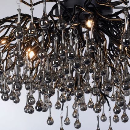 Paul Neuhaus 8092-18 - Повърхностно монтиран полилей ICICLE 14xG9/40W/230V, диаметър 100 см, черен