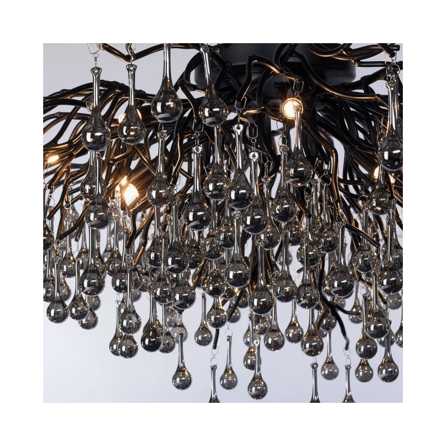 Paul Neuhaus 8092-18 - Повърхностно монтиран полилей ICICLE 14xG9/40W/230V, диаметър 100 см, черен