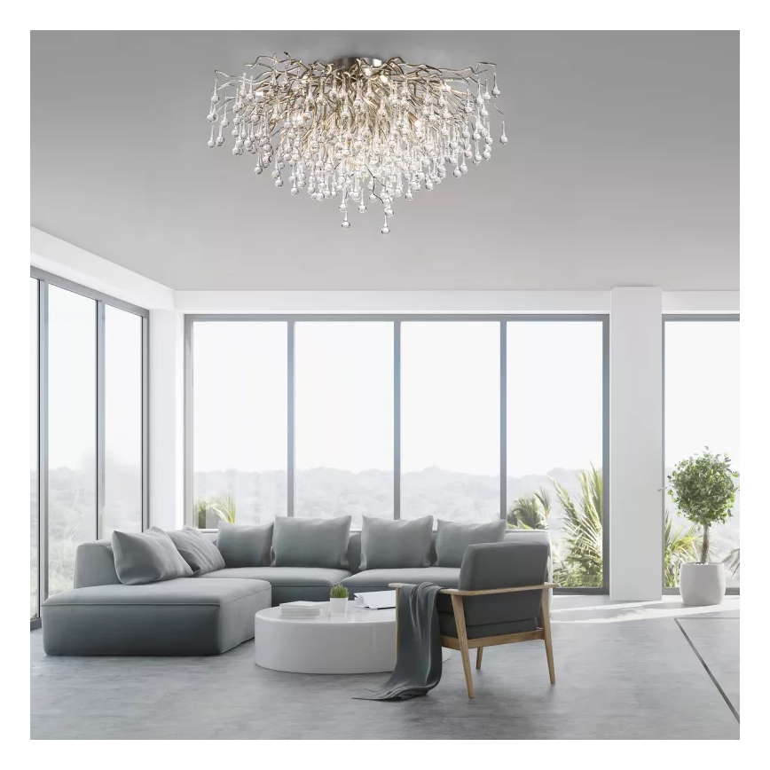 Paul Neuhaus 8092-55 - Полилей за повърхностен монтаж ICICLE 14xG9/40W/230V Ø 100 см лъскав хром