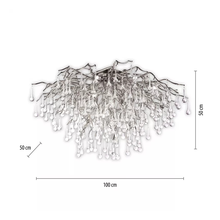 Paul Neuhaus 8092-55 - Полилей за повърхностен монтаж ICICLE 14xG9/40W/230V Ø 100 см лъскав хром