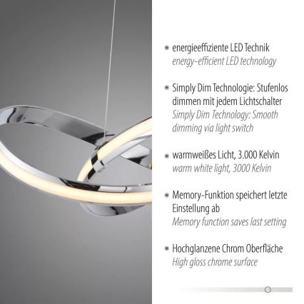 Paul Neuhaus 8291-17 - LED Димируем пендел MELINDA LED/30W/230V