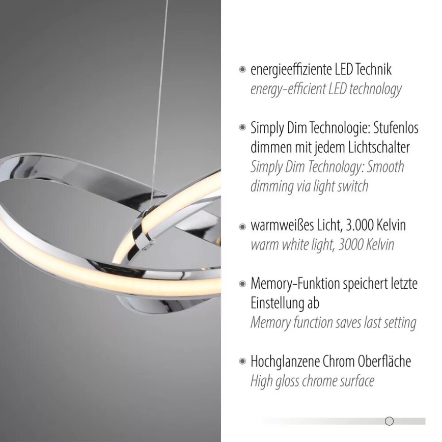 Paul Neuhaus 8291-17 - LED Димируем пендел MELINDA LED/30W/230V