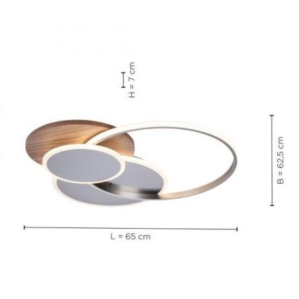 Paul Neuhaus 8328-79 - LED Димируем плафон PALMA LED/50W/230V 2700-5000K бор + дистанционно управление