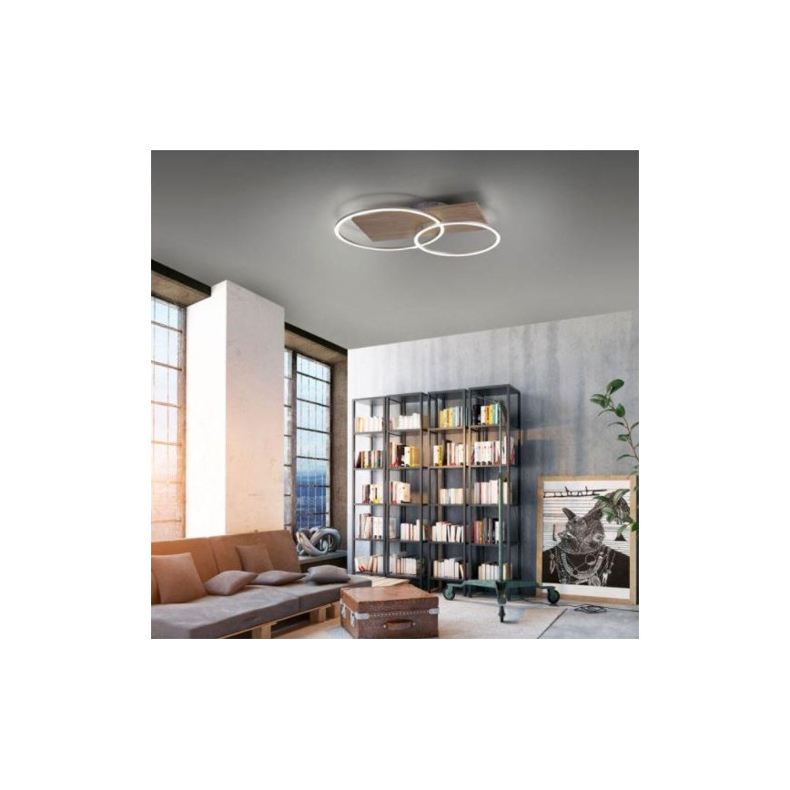 Paul Neuhaus 8329-79 - LED Димируем полилей за повърхностен монтаж PALMA LED/26W/230V 2700-5000K бор + дистанционно управление