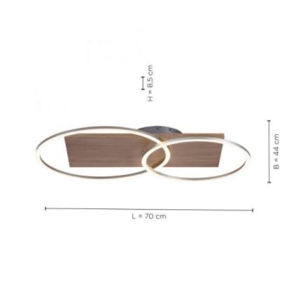 Paul Neuhaus 8329-79 - LED Димируем полилей за повърхностен монтаж PALMA LED/26W/230V 2700-5000K бор + дистанционно управление
