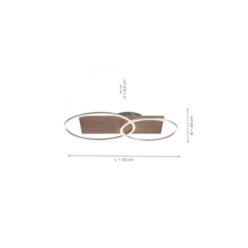 Paul Neuhaus 8329-79 - LED Димируем полилей за повърхностен монтаж PALMA LED/26W/230V 2700-5000K бор + дистанционно управление