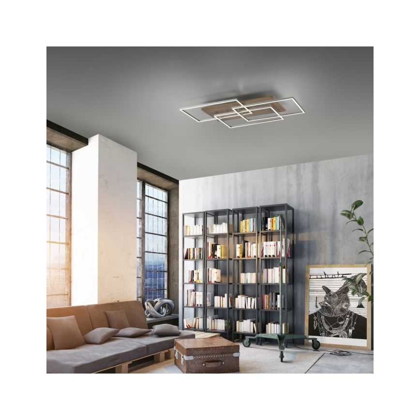 Paul Neuhaus 8330-79 - LED Димируем полилей за повърхностен монтаж PALMA 3xLED/12W/230V бор + дистанционно управление