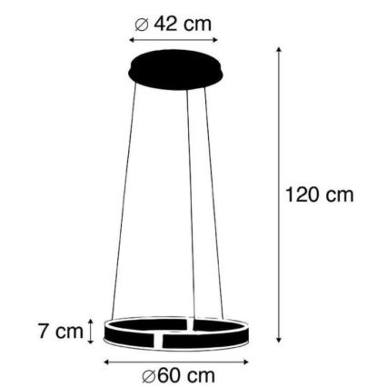 Paul Neuhaus 8361-55 - LED Димируем висящ полилей със сензор ARINA LED/27W/230V