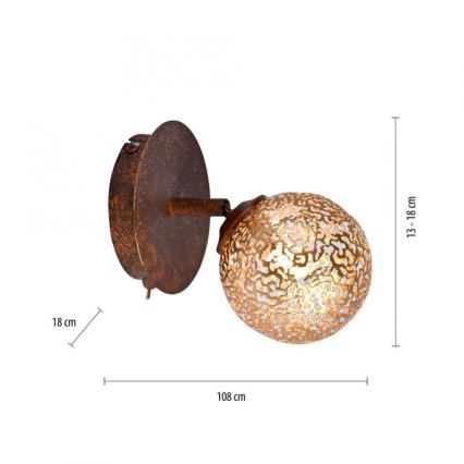 Paul Neuhaus 9031-48 - Стенен спот GRETA 1xG9/40W/230V