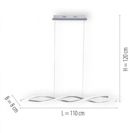 Paul Neuhaus 9142-55 - LED Димируем висящ полилей POLINA 2xLED/10,2W/230V