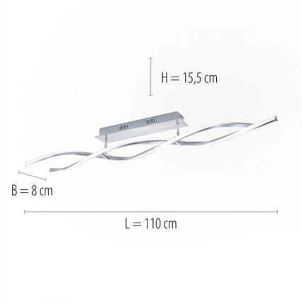 Paul Neuhaus 9143-55 - LED Димируем повърхностен полилей POLINA 2xLED/10,2W/230V