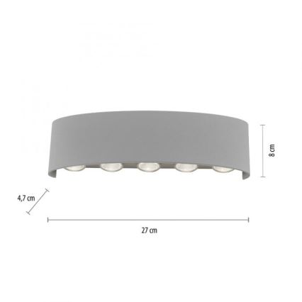 Paul Neuhaus 9489-21- LED Екстериорен аплик CARLO 10xLED/0,8W/230V IP54