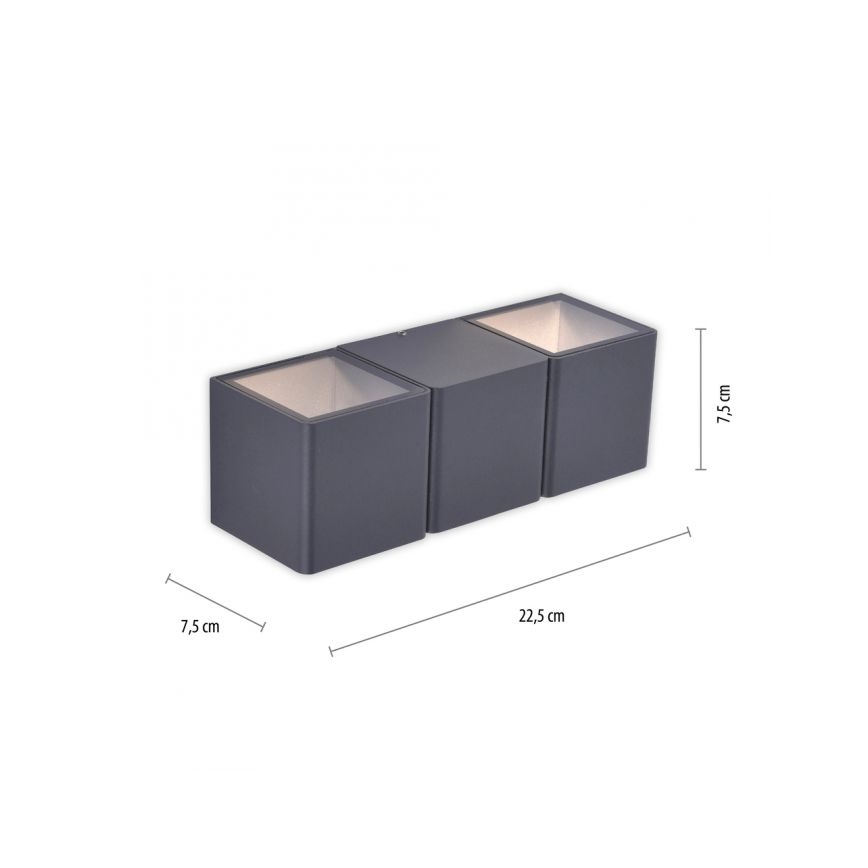 Paul Neuhaus 9658-13 - LED Екстериорен аплик MARCEL 2xLED/4W/230V IP54