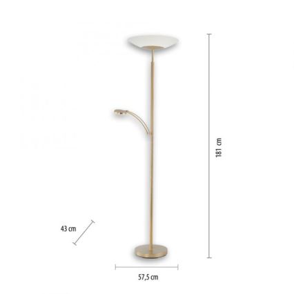 Paul Neuhaus - 655-60 - LED Димируем лампион ALFRED 1xLED/28W/230V+1xLED/4W/230V месинг