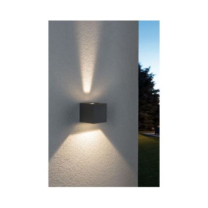 Paulmann 18000 - 2xLED/3W IP65 Екстериорен аплик CYBO 230V сив