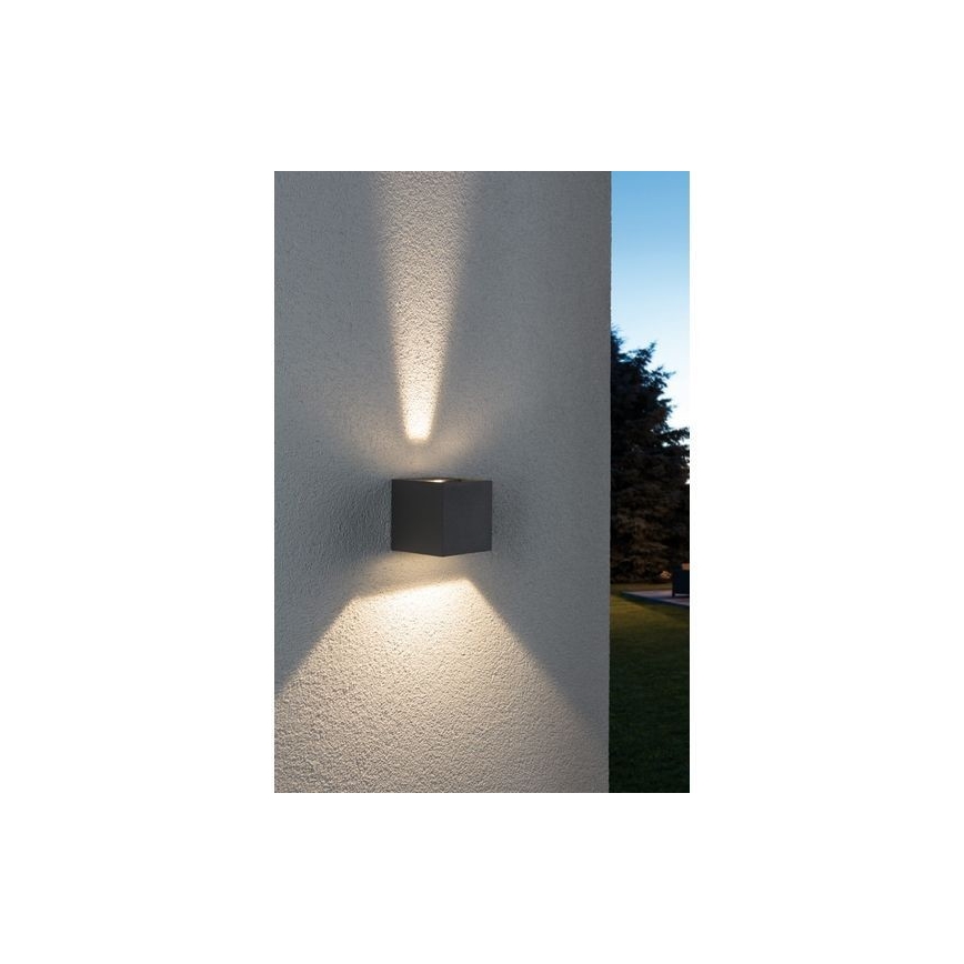 Paulmann 18000 - 2xLED/3W IP65 Екстериорен аплик CYBO 230V сив