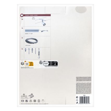 Paulmann 3981 - Комплект 5xLED/4W цялостна система с кабелно окачване TUBE 230V матов хром/черно