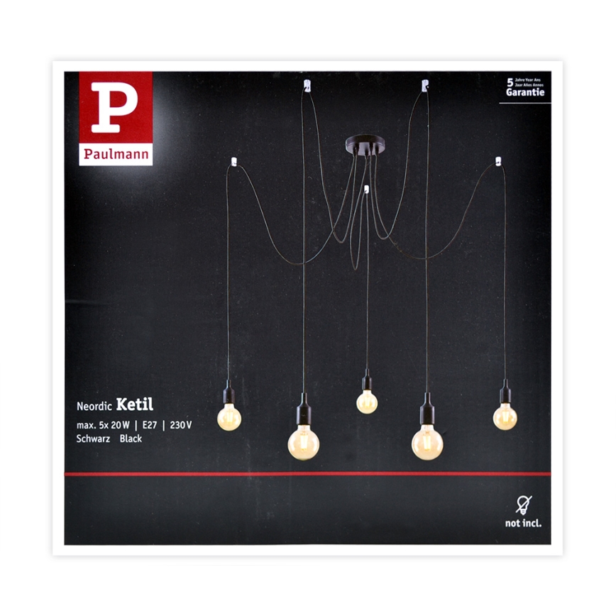 Paulmann 50389 - Пендел NEORDIC 5xE27/20W/230V паяк
