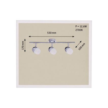 Paulmann 60330 - 3xLED/4,2W Точково осветително тяло EGG 230V