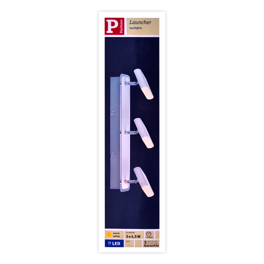 Paulmann 66636 - 3xLED/4,5W Спот LAUNCHER 230V