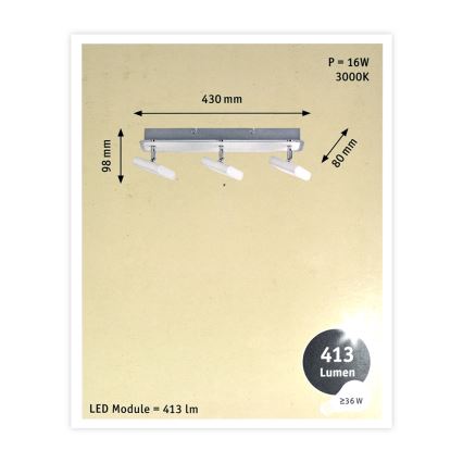 Paulmann 66636 - 3xLED/4,5W Спот LAUNCHER 230V