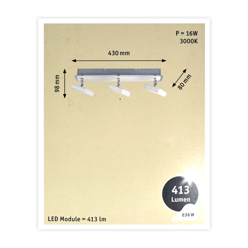 Paulmann 66636 - 3xLED/4,5W Спот LAUNCHER 230V