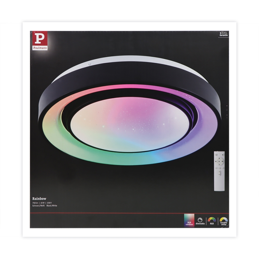 Paulmann 70544 - LED RGBW/22W Димируема лампа RAINBOW 230V 3000-6500K + дистанционно