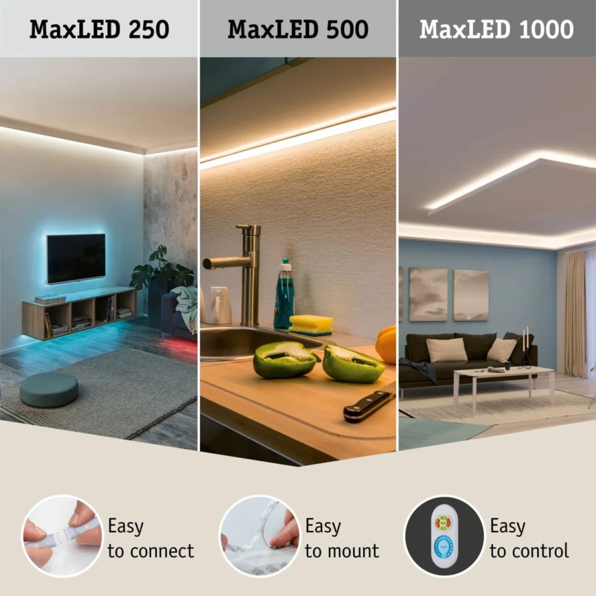 Paulmann 70623 - LED/10W IP44 Димируема лента за баня MAXLED 1,5 m 2700-6500K 230V + дистанционно управление