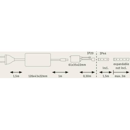 Paulmann 70623 - LED/10W IP44 Димируема лента за баня MAXLED 1,5 m 2700-6500K 230V + дистанционно управление