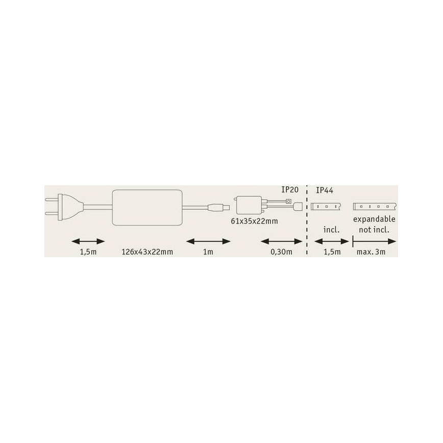 Paulmann 70623 - LED/10W IP44 Димируема лента за баня MAXLED 1,5 m 2700-6500K 230V + дистанционно управление