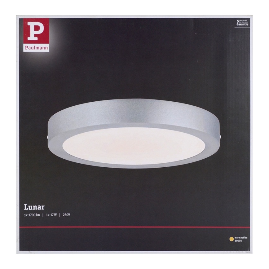 Paulmann 70655 - LED/17W Плафон LUNAR 230V Ø 30 cm матов хром